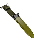 M-7 Combat Knife Sheath For Martial Arts Gear, Rugged Tactical Knife Cover with olive green strap and clip