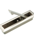Concealed Ring Flush Recessed Door And Drawer Pull Handle, Metal Construction With Grab-And-Go Easy Grip, Silver Tone Finish, Includes Three Screws, 2.9 Inch Long, Great For Cabinets And Furniture, flush recessed pull handle