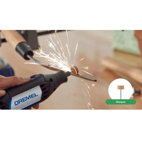 Heavy Duty Rotary Tool Kit With Complete Accessory Bundle, Flex Shaft Attachment, Circle Cutter, And Premium Storage Case for precise sharpening and spark creation.