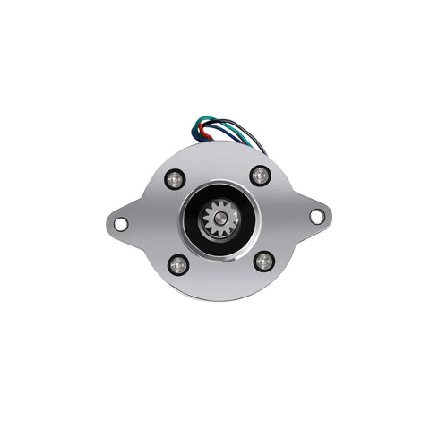 K2 Plus Extruder Motor With Circular E Axis For 3D Printers front view showing mounting holes and wiring for K2 Plus, K2 Pro, Sermoon M300