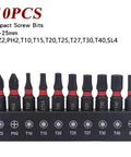 Dude, Score This Rock Solid 10 Pc Metric Torx Bit Kit Made From Tough Alloy Steel For Serious Heavy Duty Repairs With Precise Fit And Unbeatable Impact Resistance. 10-piece impact screw bits set, 1-inch/25mm, PZ2 to SL4
