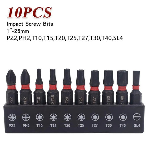 Dude, Score This Rock Solid 10 Pc Metric Torx Bit Kit Made From Tough Alloy Steel For Serious Heavy Duty Repairs With Precise Fit And Unbeatable Impact Resistance. 10-piece impact screw bits set, 1-inch/25mm, PZ2 to SL4
