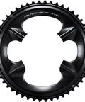 Outer Chainring 52T For 110mm BCD in asymmetric black aluminum with anodized finish, featuring Hollowglide technology