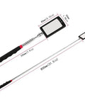 Telescoping 360 Degree Inspection Mirror With 2 LED Lights On Extendable Flexible Stick Dual Mirror Set for auto maintenance