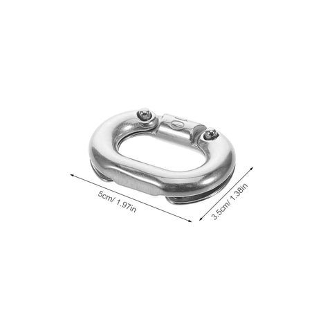 Pro Grade 316 Marine Stainless Steel Chain Link Connector Quick Connect Clip with dimensions 5cm by 3.5cm, essential for heavy-duty gear.