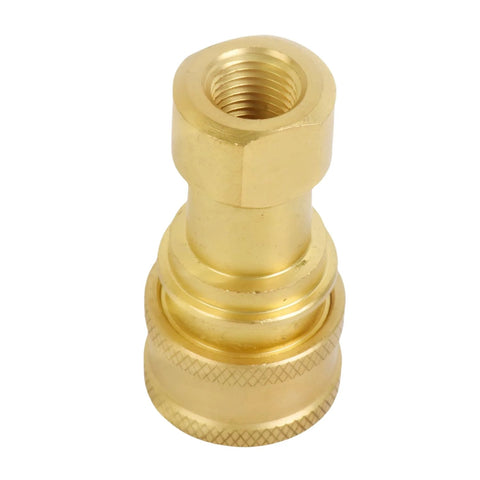 Brass 1/4 inch NPTF hydraulic nipple connector with knurled bottom, compatible with Parker 60 Series BH2-60
