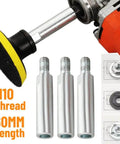 Angle Grinder Extension Rod With M10 Thread, 80Mm Shaft And Nuts, Silver 45 Steel Connector For Rotary Polisher Pad Grinding