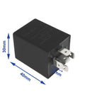 Dual Pack 12V Automotive Delay Relay Module 40A High Current SPDT Time Delay Relay 10 Second On Off Delay 5 Pin Glow Plug Compatible Perfect For Car Electronics Wiring Projects And Quick Power Sequencing, 40x30x10mm black relay