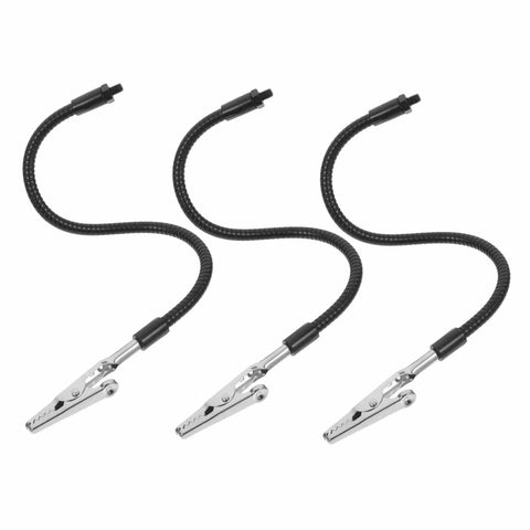 Three flexible arms from Six Piece Pro Grade Welding And Soldering Tool Flexible Arm Clamps With Built In Magnifying Lamp Base