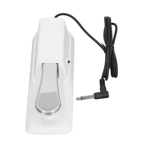 Universal Sustain Pedal For Keyboard And MIDI Digital Pianos White Color Compatible With Most USB MIDI Keyboards Plug And Play Setup