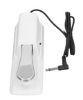 Universal Keyboard Sustain Pedal With 1/4 Inch Input Plug And Anti Slip Rubber Bottom, top view with integrated cable
