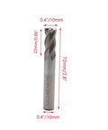 Beefy 4 Flute End Mill Cutter Set For CNC Machines, 10mm Cutting And Shank Diameter, 22mm Depth, 72mm Length, single cutter view