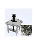 Front view of AOLBSPD Porsche engine timing tool for dual-clutch housing removal; gray metal with black adjustment bolt.