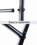 Close-up of assembly detail for Metal Garden Arbor Wedding Arch Black, Adjustable Two Size Options Pergola Style