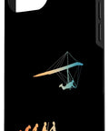 Dope Hang Glider Art iPhone 16 Pro Max Case For Men Women A Surefire Gift For Hang Gliding Fans And Outdoor Flyers Durable Protective Phone Cover With Colorful Sky Art featuring evolutionary design and hang glider graphic on a black case