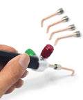 Mini Oxygen Torch Kit with Five Precision Nozzles held in hand, designed for jewelry repair and micro welding work.