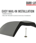 Premium EPDM Rubber Garage Door Bottom Weather Seal For 16 Foot Wide Doors displayed with installation instructions and nail.
