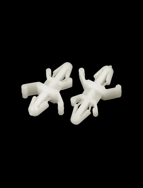 100 Pack White Nylon Push In Standoffs 5Mm X 3Mm PCB Spacers Built Different Non Magnetic Chassis Mounts Quick Snap Installation Plug And Play For Electronics Custom Projects And Mod Shops. Two nylon standoffs showing their snap design.
