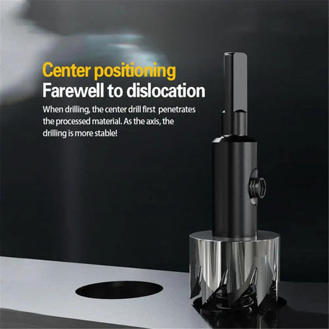 HSS Hole Saw Drill Bit Set For Stainless Steel And Wood, 15 To 50 Mm Range with center drill for stability in use.
