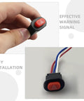 Double Flash Motorcycle Hazard Light Switch With Emergency Button Waterproof ABS Metal Controller close-up view