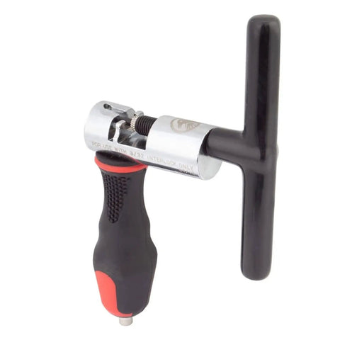 Silver Interlock Pro Grade BMX Chain Breaker for Shadow Interlock Chains Only, 3/32 Inch, lightweight tool with ergonomic handle.