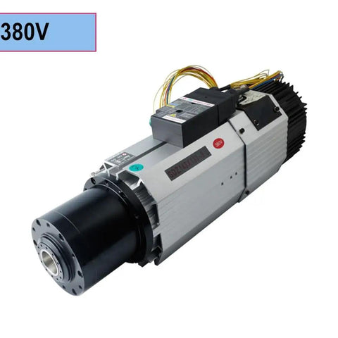 Heavy Duty 9Kw 380V Iso30 Air Cooled Atc Spindle Motor Featuring Automatic Tool Changer And Standard Tool Holder, side view showing design and features.
