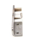 Side view of Left Side Door Hinge Assembly For Oven Genuine OEM Replacement Part in metal, showing bolt holes and mounting bracket.