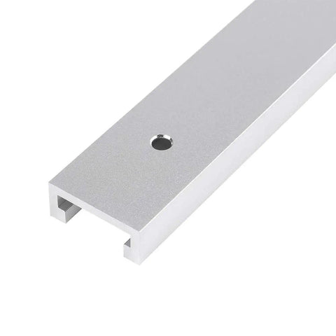 Close-up of Aluminum T Slot Track 300mm for Woodworking Workbenches and Machines Straight Guide, showcasing durable construction.