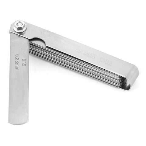 Dual Metric And Imperial Stainless Steel Feeler Gauge Ruler For Welding Gap And Slot Measurements, 0.04-0.88mm Range, 89mm Length
