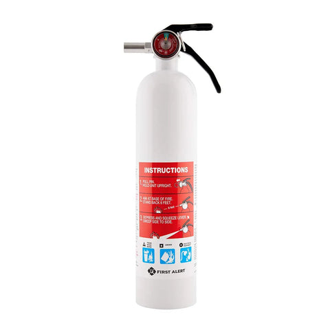 Marine Grade Heavy Duty Fire Extinguisher UL Rated 1A 10B C With All Metal Valve And Trigger 14 Inch White Multipurpose For Wood Paper Trash Plastics Gasoline Oil And Electrical Equipment Fires Monoammonium Phosphate