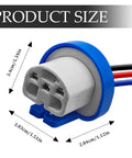 Universal 9007 9004 HB1 HB5 High Temperature Ceramic Pigtail Plug Male Wire Harness dimensions with labels and colors