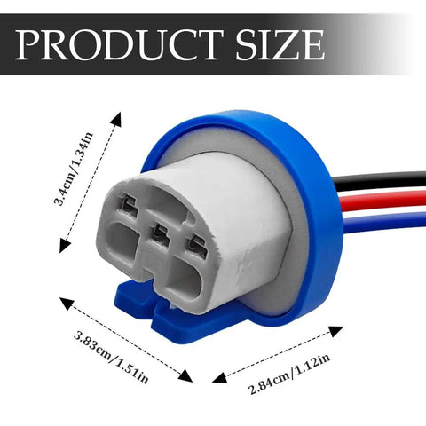 Universal 9007 9004 HB1 HB5 High Temperature Ceramic Pigtail Plug Male Wire Harness dimensions with labels and colors