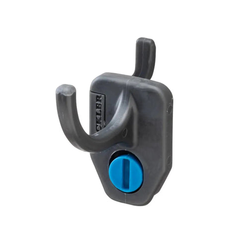 Gray Hang Tight Pegboard C Hooks For Tools Heavy Duty Pegboard Hooks With Locking Design and blue knob
