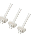 Three white Heavy Duty Sewing Machine Spool Pin 141000516 for smooth, slippage-free stitching.
