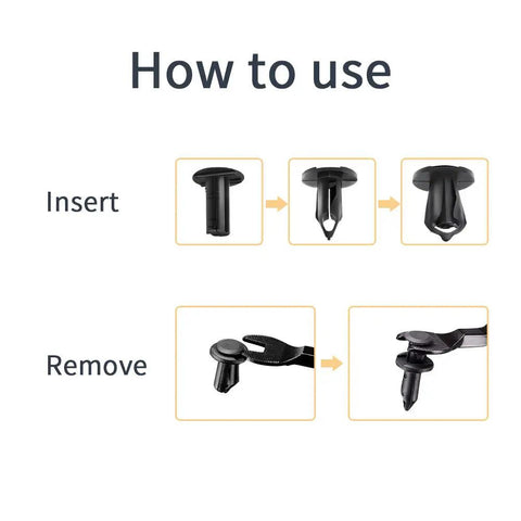 How to use guide for 8mm Plastic Push Rivets Car Clips Kit 100 Pcs Universal Bumper Fasteners And Panel Clips For Auto Body