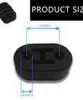 Four Piece Exhaust Hanger Rubber Kit With Universal Polyurethane Insulators size guide showing 1.54 by 0.43 inches