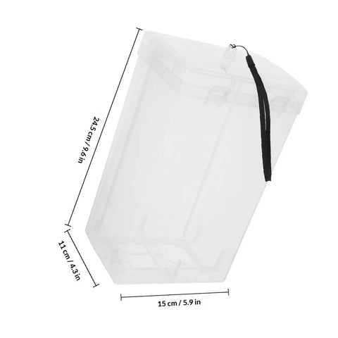Waterproof Outdoor Outlet Box Cover For Charging Stations Featuring Hella Tough Pp Shield and Quick Install Setup, transparent PP material, dimensions shown.