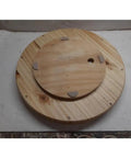 24 Inch Pine Unfinished Wooden Lazy Susan Turntable for Kitchen Countertop and Dining Table, top view