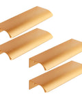 Four Pack Sleek Invisible Pull Handles Gold Finish Cabinet Hardware Flush Drawer Pulls For Kitchen Cabinets Wardrobes Furniture Cupboard Doors Easy Install Hidden Aluminum Alloy No Tools Needed, top view