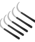 5 Piece Non Slip Grip Multi Function Mowing Sickle Set Rustproof Black Handheld Garden Tools