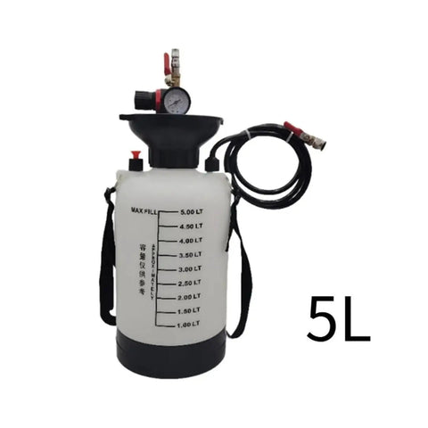 Top Rated Compatible Pneumatic Transmission Fluid Pump For ATF Extraction And Dispensing Simplifies Auto Maintenance With One-Handed Power Transfer And Quick Swap Tips, 5L tank with pressure gauge.