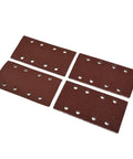 Heavy Duty AluSmallum Oxide Sanding Sheets With Punched Hook And Loop Design Come In A Pack Of 20 Assorted Grits For Smooth Woodworking And DIY Finishing Jobs That Really Pop, 4 sheets displayed.