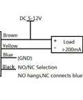 Wiring diagram for Non Contact Liquid Level Sensor Water Level Switch XKC Y25 NPN For Arduino EK1954 demonstrating connections.