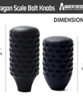 Dragon Scale Bolt Knob With Textured Grip For Precision Bolt Action Rifles In FDE Long Finish Measuring About One Point Nine Zero Inches 