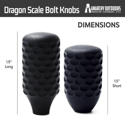 Dragon Scale Bolt Knob With Textured Grip For Precision Bolt Action Rifles In FDE Long Finish Measuring About One Point Nine Zero Inches 