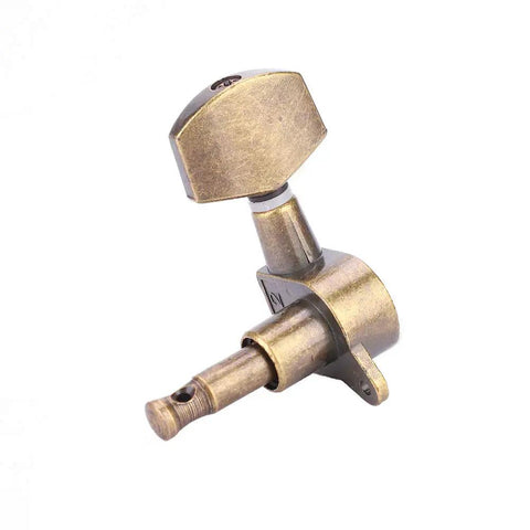Single tuner from Six Guitar Locking Tuners With Screws Copper Alloy Machine Heads Brass Colored Tuning Pegs For Acoustic And Electric Guitars