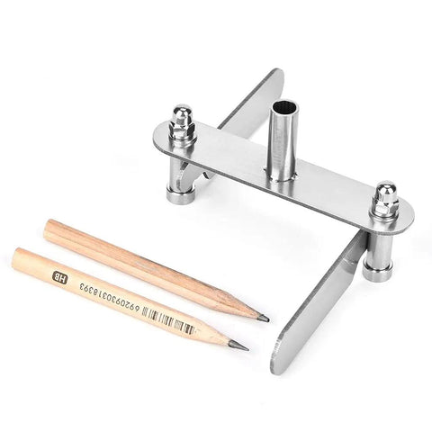 No Nonsense Dead Center Finder And Stainless Steel Woodworking Marking Gauge with two pencils for precision layout work.