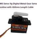 2 Pcs 9G Digital Metal Gear Servo Positive With 460mm Cable visible with label and gear details