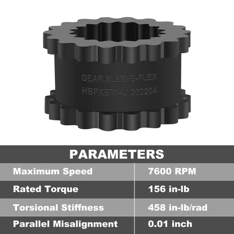 4J Coupling Insert EPDM Rubber Spider 4JE Compatible Solid Design For Jaw Couplings 1-1/2 In Width 2-5/16 In OD 156 In-Lb Torque 7600 RPM Industrial Grade black jaw coupling insert