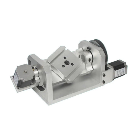 Heavy Duty CNC Stepper Motor For 4Th And 5Th Axis Rotary Mount 98MM Center Height rugged aluminum T-slot indexing table with snap lock chuck.